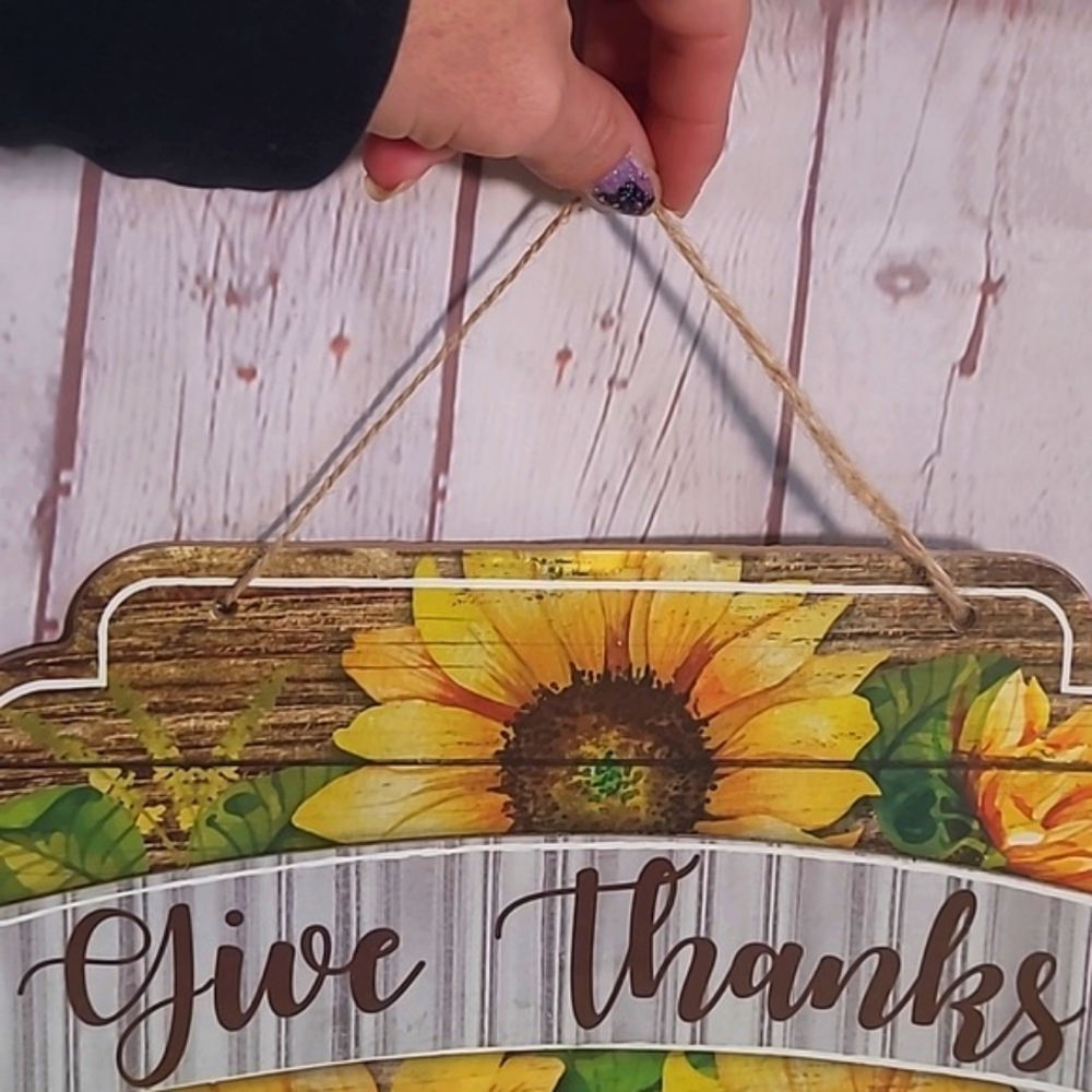 Pair Hobby Lobby Thanksgiving Harvest Fall Pumpkin Sunflower Hanging Wall Decor - Picture 8 of 14